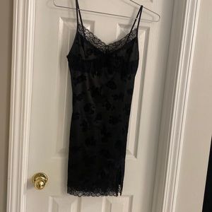Motel rocks black satin lace mini dress